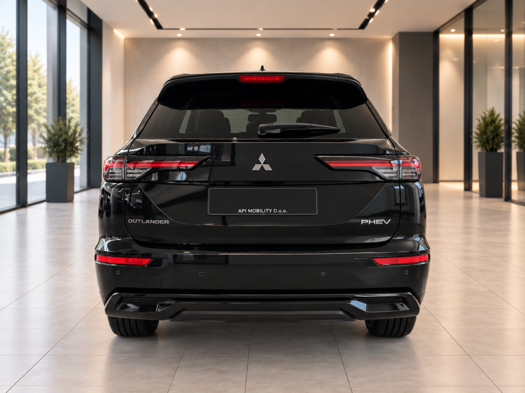 Črni Mitsubishi Outlander PHEV v sodobnem salonu-4
